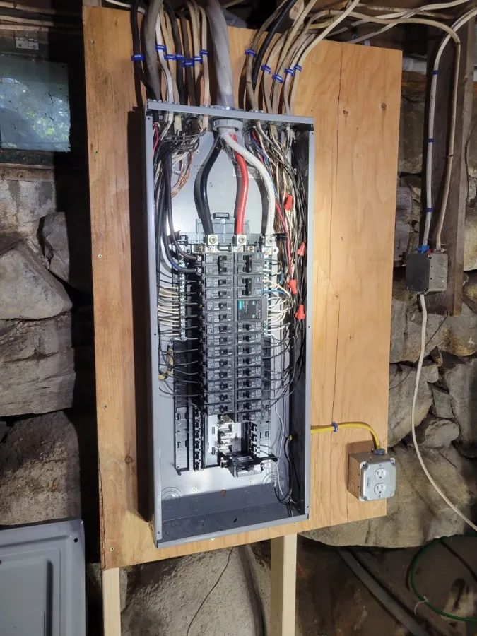 Freshly installed 200 amp electrical panel with labeled circuits